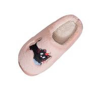 Generisch Pantoufles pour femme et chat - Chaudes - En peluche - Doux et confortables - Pour la maison et l'intérieur - Chaussons d'hiver pour femme, Rose, 44 EU