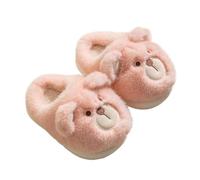 Generisch Pantoufles pour filles Hiver Chaud Flou Chaussures d'intérieur Mignon Ours Design Confortable Enfants Maison pour les tout-petits, Rose, 27.5 EU