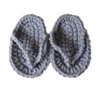 Generisch Pantoufles pour garçon 21 - Fabriquées à la main - En crochet - Pour bébé fille - Tongs - Bottines - Accessoires photo - Chaussures de bain pour bébé - 20 ans, gris, 19 EU