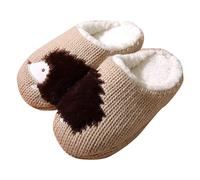 Generisch Pantoufles pour homme et femme - Adorables renard - Avec mousse à mémoire de forme - Chaussures d'hiver chaudes - Unisexe - Antidérapantes - Semelle épaisse - En feutre - Doublure en peluche