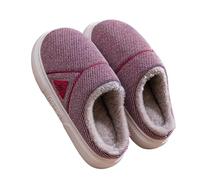 Generisch Pantoufles pour homme et femme - En peluche - Chaudes et moelleuses - Antidérapantes - Mousse à mémoire de forme - Confortables, rouge, 40 EU