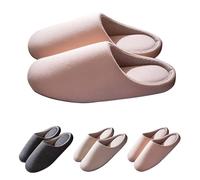 Generisch Pantoufles respirantes en coton, pantoufles pour homme et femme, pantoufles lavables, semelle intérieure en mousse à mémoire de forme, semelles en caoutchouc antidérapantes, Rose, 40 EU