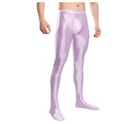 Generisch Panty pour homme - Legging huileux brillant - Collants élastiques - Taille haute - Collants de compression en nylon - Collants longs - Collants fins - Taille - Pantalon de sport