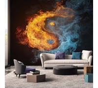 Generisch Papier Peint Japon Chambre Salon Cuisine Intissé, Papier Peint Panoramique Japanische Yin-Yang Asiatique, Deco Murale Japon, 500 x 280 cm