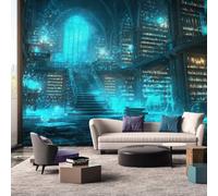 Generisch Papier Peint Livre Chambre Salon Cuisine Intissé, Papier Peint Panoramique Fantastique Bibliothèque 3D, Deco Murale Livre, 450 x 315 cm