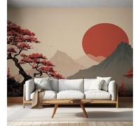 Generisch Papier Peint Panoramique Chinois Chambre Salon Cuisine Intissé, Papier Peint Motif Japonais Paysage, Deco Murale Chinois, 130 x 80 cm, SH0232