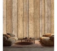 Generisch Papier Peint Panoramique Effet Bois Chambre Salon Cuisine Intissé, Papier Peint Motif Rayure Rustique, Deco Murale Effet Bois, 500 x 280 cm, SH0240