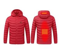 Generisch Parka chauffante pour femme avec charge USB intelligente à double zone de chaleur pour un confort optimal, rouge, XL