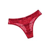 Generisch Patchwork sexy en dentelle basse pour femmes couleur culotte string taille solide, rouge, XXL
