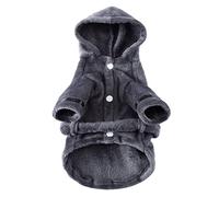 Generisch Peignoir d'hôtel pyjama robe de nuit pour animaux de compagnie chats chiens vêtements d'animaux doux avec fonction serviette (gris, XL)