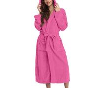 Generisch Peignoir en Frottee pour Femmes avec Capuche, Longue Robe de Chambre Flannelle Sauna Léger Grandes Tailles Kimono Peignoir avec Capuche Confortable Doux Pyjama de Nuit Costume de Loisirs