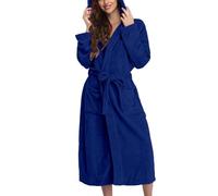 Generisch Peignoir en Frottee pour Femmes avec Capuche, Longue Robe de Chambre Flannelle Sauna Léger Grandes Tailles Kimono Peignoir avec Capuche Confortable Doux Pyjama de Nuit Costume de Loisirs