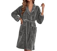 Generisch Peignoir en tissu éponge pour femme - Grandes tailles - Peignoir de bain en polaire - Peignoir de sauna moelleux - Manteau chaud - Poncho de bain doux - Avec poches - Élégant - Jupe de