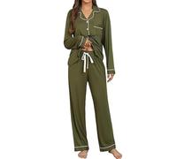Generisch Peignoir pour femme - Ensemble pyjama à manches longues - Pantalon décontracté pour la maison, AG, S