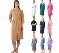 Generisch Peignoir pour femme léger et long grande taille, peignoir pour femme léger et fin en piqué de waffle peignoir de maison sexy peignoir de sauna pour couple peignoirs élégants kimono à manches