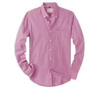 Generisch Peignoir pour homme - Coupe ajustée - Chemise à manches longues - Mélange de lin décontracté - Vêtement d'affaires - Haut non uni, bleu foncé, XL