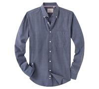 Generisch Peignoir pour homme - Coupe ajustée - Chemise à manches longues - Mélange de lin décontracté - Vêtement d'affaires - Haut non uni, gris, 5XL