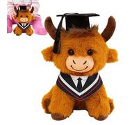 Generisch Peluche - 9,84 pouces PP coton PP peluche vache des hautes terres | 25 cm de boeuf douce pour femmes, hommes, , remise de diplôme, maternelle, école secondaire, collège