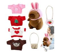 Generisch Peluche Capybara avec vêtements, peluche Capybara avec vêtements - Peluche Capybara s'embrasse | décorative Capybara, peluche mignonne pour Noël