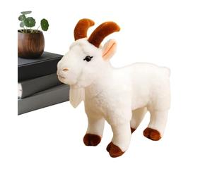 Generisch Peluche de chèvre - Peluche, Coton PP - 40 x 20 x 9 cm - Figurine Mignonne réaliste - Animaux de la Ferme - Filles Hommes Femmes Adultes