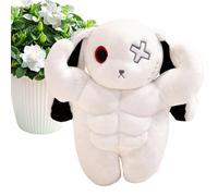 Generisch Peluche de lapin - Peluche douillette avec muscles - Coussin doux à câliner pour canapé, lit, bureau, voiture