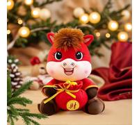 Generisch Peluche Dieu de la richesse, mascotte de paix, décoration de dessin animé pour le Nouvel An chinois 2026, cadeau de bon augure pour la famille, l'enfant, l'étudiant, l'adulte, le petit ami
