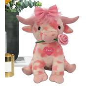 Generisch Peluche doudou douce et apaisante - Vache - Pour anniversaire, pendaison de crémaillère, fête des mères, canapé, lit et canapé, adolescente, petite amie, mère