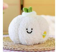 Generisch Peluche en forme de fruits et légumes fourrés, coussin en peluche douce, jouet moelleux comme cadeau (20 cm, ail)