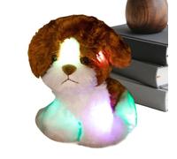 Generisch Peluche lumineuse à LED - 25 cm Coussin doux et confortable - Chiot lumineux en peluche, pour voiture, chambre d'enfant, garçon, anniversaire, Halloween, Thanksgiving, mariage