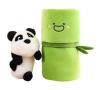 Generisch Peluche panda en bambou, animal rempli de bambou, anime mignonne en peluche, super douce, compagnon confortable pour les endormis, pour les filles