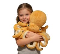 Generisch Peluche pieuvre - Décoration de jouet marin mignon - Doudou en peluche créative - Jouet marin - Pour dormir et apaiser les enfants et filles (marron, 65 cm)