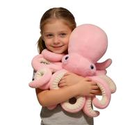 Generisch Peluche pieuvre - Décoration de jouet marin mignon - Doudou en peluche créative - Jouet marin - Pour dormir - Pour enfants et filles - Rose - 30 cm