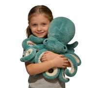 Generisch Peluche pieuvre, mignonne, décoration de jouet marin, doudou créatif, jouet marin, pour dormir et apaiser les enfants et filles, vert, 30 cm