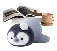 Generisch Peluche pingouin, mignon, jouet et coussin, adorable pingouin couché, jouet, pour et filles, lit, maison, chambre d'enfant, voiture, anniversaire, Noël