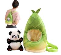 Generisch Peluche - Sac à Dos à Fermeture éclair avec Mains étreintes | Panda en Peluche Douce, remplie de Coton PP, légère en Peluche de Bambou pour Les trajets en Voiture, Les Voyages et pour