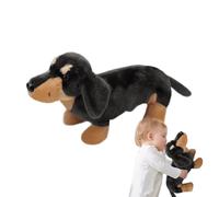 Generisch Peluche teckel - 25 cm - Coussin doux en forme de teckel - Chiot en peluche - Décoration pour chambre d'enfant, canapé, lit, anniversaire, maison, sommeil, détente