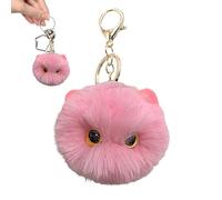Generisch Pendentif de sac - Chat en peluche Kawaii - Porte-clés pompon - Pendentif animal moelleux pour trousseau de clés - Décoration de collection pour sacs à dos, pour les fans de chats, l'école