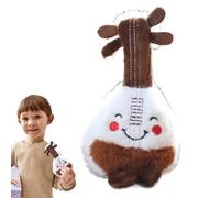 Generisch Pendentif de sac en forme de guitare - Jolie peluche - 15 cm - À suspendre - Accessoire de décoration tendance - Pour tous les portefeuilles, Nœud café blanc, Siehe Beschreibung