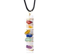 Generisch Pendentif en - Pierre précieuse colorée pour colliers - Collier energetique enroulé en fil de fer - Accessoire de mode pour femmes et adolescentes - Quotidien - Yoga et mariage