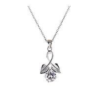 Generisch Pendentif fraise chaîne en carton acier titane collier collier collier de conception de pierre naturelle pour femmes colliers piano diamant et pignon feu arrière pour pendentif, Métal, Pas
