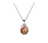 Generisch Pendentif fraise chaîne en carton acier titane collier collier collier de conception de pierre naturelle pour femmes colliers piano diamant et pignon feu arrière pour pendentif, Métal, Pas