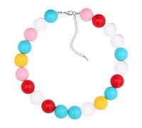 Generisch Pendentif Perles Collier Résine Multicolore Marine Jaune Perles Déclaration Collier ras du cou pour hommes femmes Collier molécule, Acrylique, No Gemstone