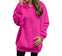 Generisch Penser Sweat à capuche décontracté pour femme avec manches raglan unies, sweat en polaire confortable, veste à capuche légère et chaude pour le quotidien Pull en laine pour femme, Rose, S
