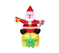 Generisch Père Noël gonflable 180 cm avec lumières LED, décoration de Noël XXL, étanche et durable, lumières LED pour extérieur, cour, jardin, pelouse, fête