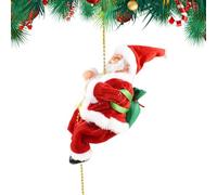 Generisch Père Noël musical grimpant - Décoration festive à piles - Décoration de porte festive - Pour collectionneurs, fête, hôte, hôtel, bureau, cheminée, rebord de fenêtre, fête de famille