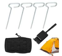 Generisch Perforatrice universelle en métal avec filetage pour table de pêche sur glace - Adaptateur de tente de protection - Pour l'extérieur, le camping, l'aventure, le sac à dos, le pique-nique