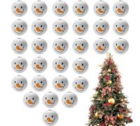 Generisch Perles en Bois de 20 mm - Motif Bonhomme de Neige de Noël - Perles Rondes Imprimées - Décorations d'Halloween et de Noël