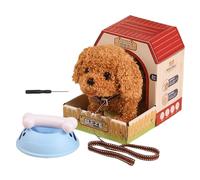 Generisch Perro Eléctrico Mascota Electrónica Interactiva de Peluche, Camina y Ladra | Perrito Realista Con Correa, Sonido y Movimiento de Cola | para Niños, Regalo, Hogar, Sala de Juegos