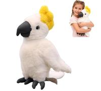 Generisch Perroquet en peluche, 30 cm, mignon, doudou perroquet, pour enfants et adultes, blanc