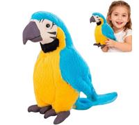 Generisch Perroquet en peluche, 30 cm, mignon, doudou perroquet, pour enfants et adultes, bleu
